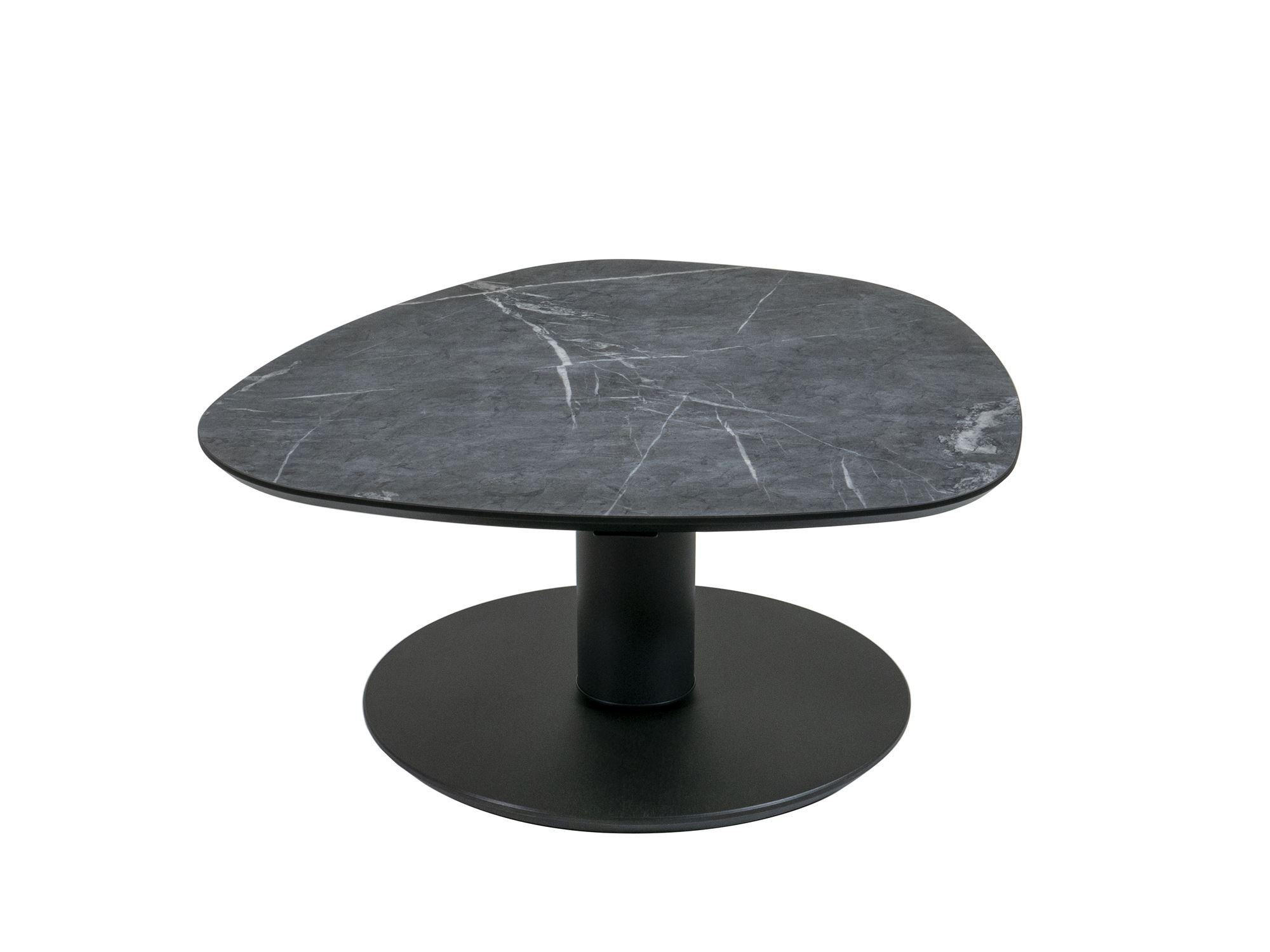 COUCHTISCH Cemile 80x80x39 höhenverstellbar Anthrazit/Marble Grigio - Schwarz, Keramik (80/80/39cm) - 58aufmkessel