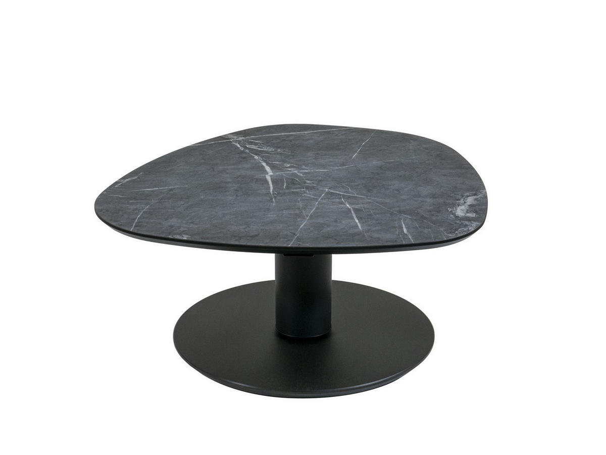 COUCHTISCH Cemile 80x80x39 höhenverstellbar Anthrazit/Marble Grigio - Schwarz, Keramik (80/80/39cm) - 58aufmkessel