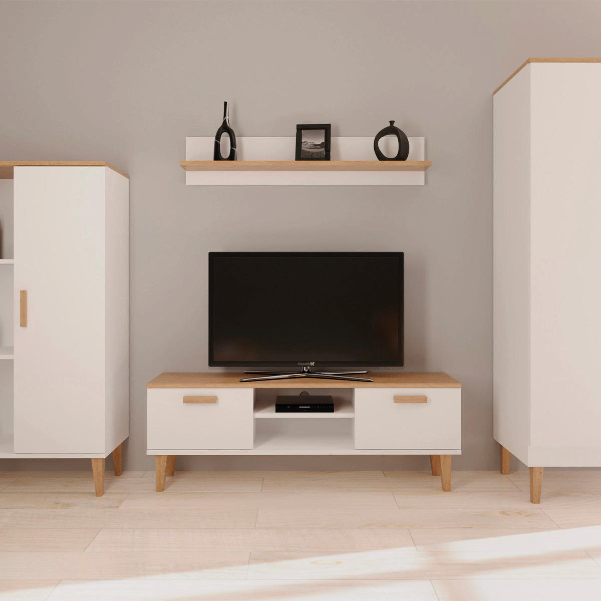 TV OMARICA Denver Bela - bela, leseni material (120/47/35cm) - Petits-meubles