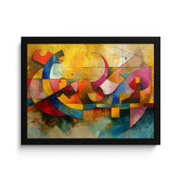 POSTER MIT RAHMEN Kunst - Abstrakt - Modern 40x30 cm - Gelb, Papier (40/30cm) - MuchoWow