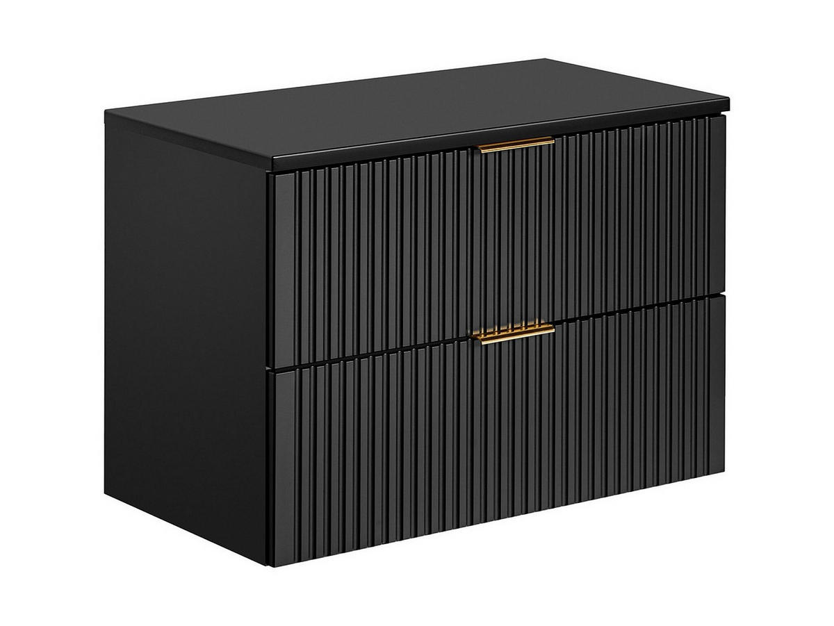 EINZELWASCHTISCH - 80cm x 46cm - MDF - schwarz - ZEVARA - Schwarz, Holz (80/57/46cm) - Vente-Unique