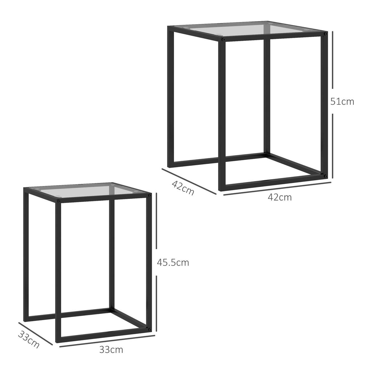 BEISTELLTISCH Schwarz 2 Stück - Schwarz, Kunststoff (42/42/51cm) - GiPP