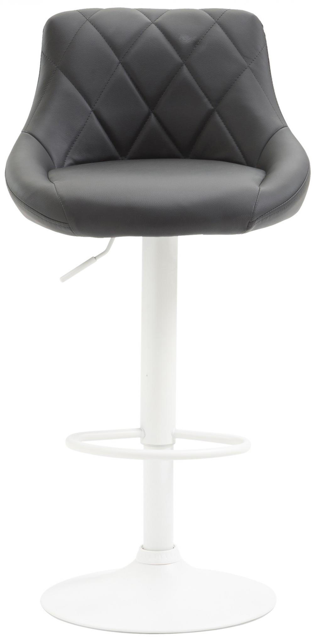 BARHOCKER Lederlook grau - Weiß/Grau, Textil/Metall (46/83/49cm) - CLP