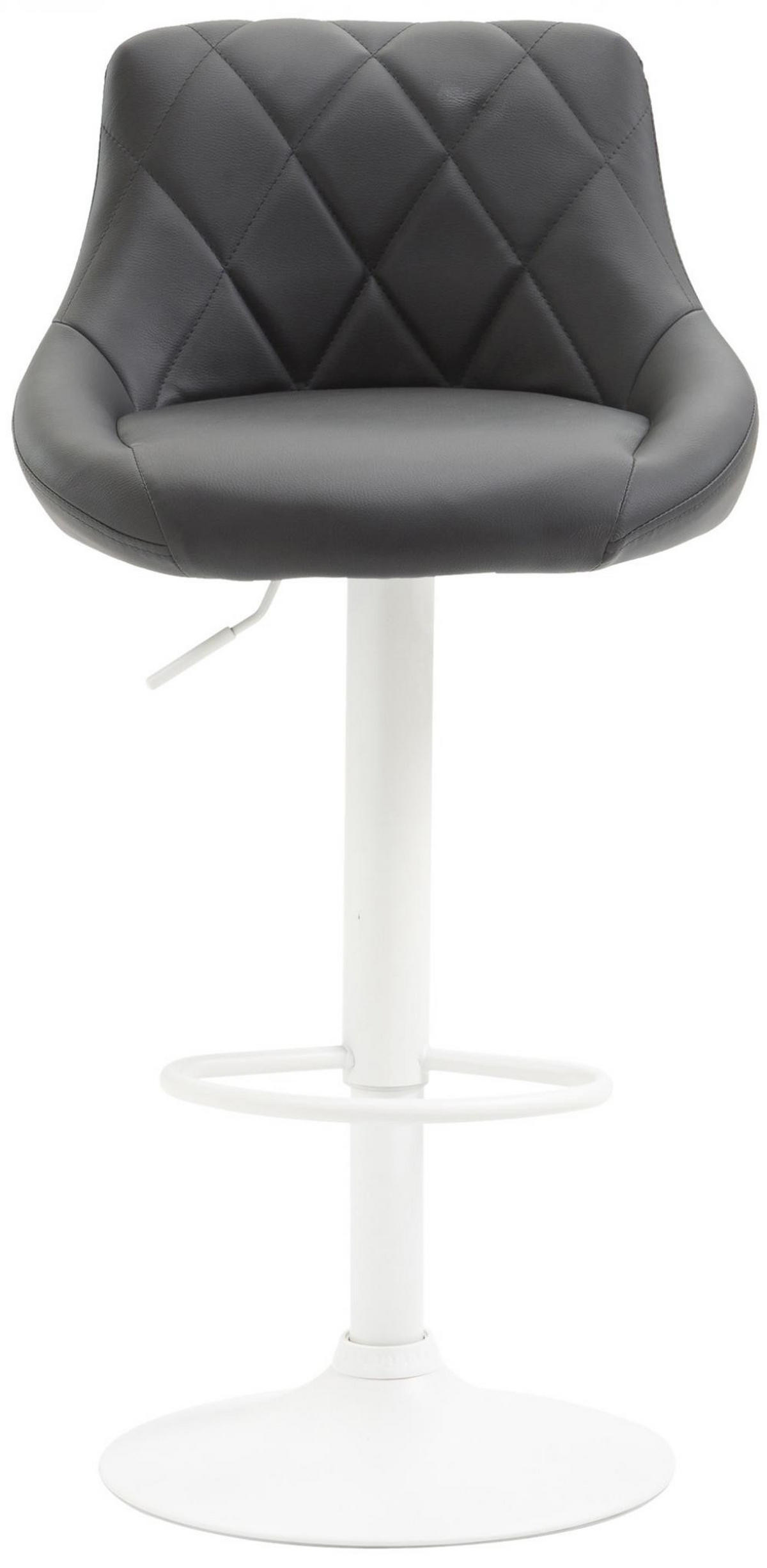 BARHOCKER Lederlook grau - Weiß/Grau, Textil/Metall (46/83/49cm) - CLP