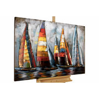 METALLBILD Bunt 100/70 cm - Blau/Multicolor, Metall (7.5/70cm) - KUNSTLOFT