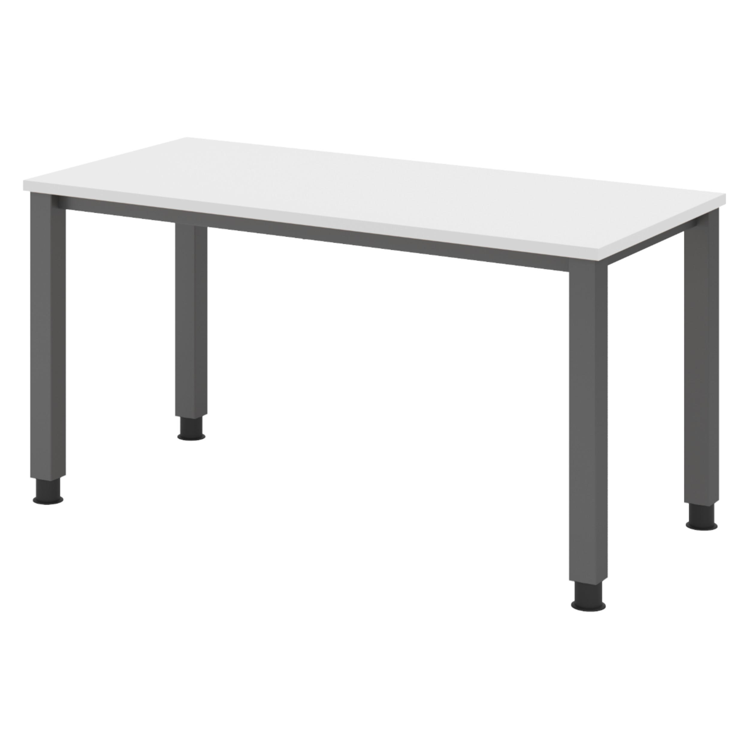SCHREIBTISCH Serie-Q (Mini) 67,2/140/74 cm in Weiß/Graphitfarben - Graphitfarben/Weiß, Holzwerkstoff (67.2/140/74cm) - bümö