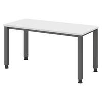 SCHREIBTISCH Serie-Q (Mini) 67,2/140/74 cm in Weiß/Graphitfarben - Graphitfarben/Weiß, Holzwerkstoff (67.2/140/74cm) - bümö
