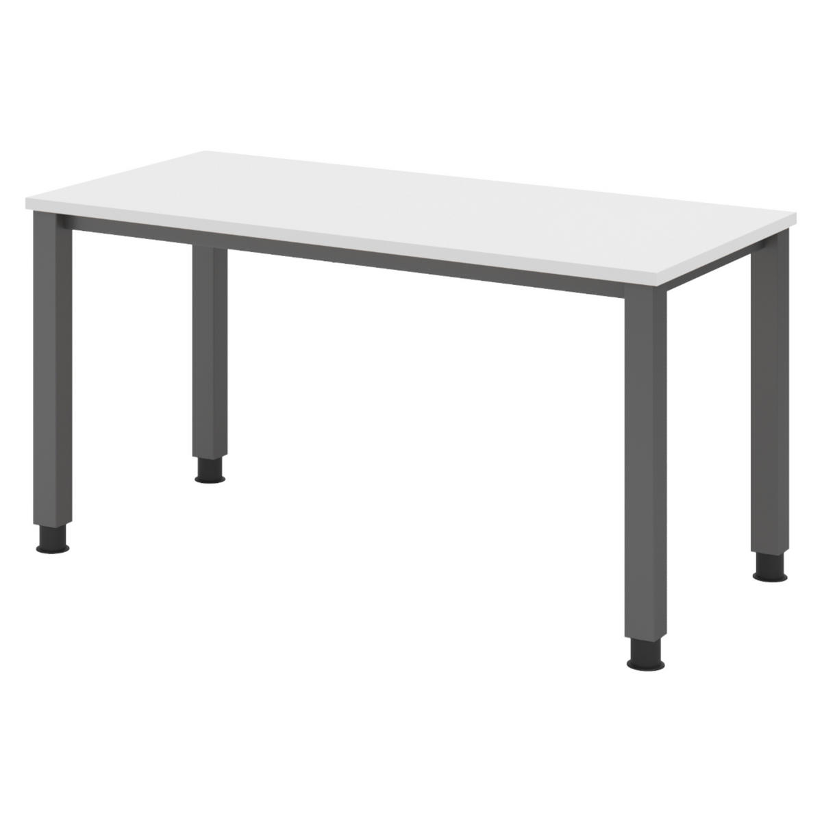 SCHREIBTISCH Serie-Q (Mini) 67,2/140/74 cm in Weiß/Graphitfarben - Graphitfarben/Weiß, Holzwerkstoff (67.2/140/74cm) - bümö