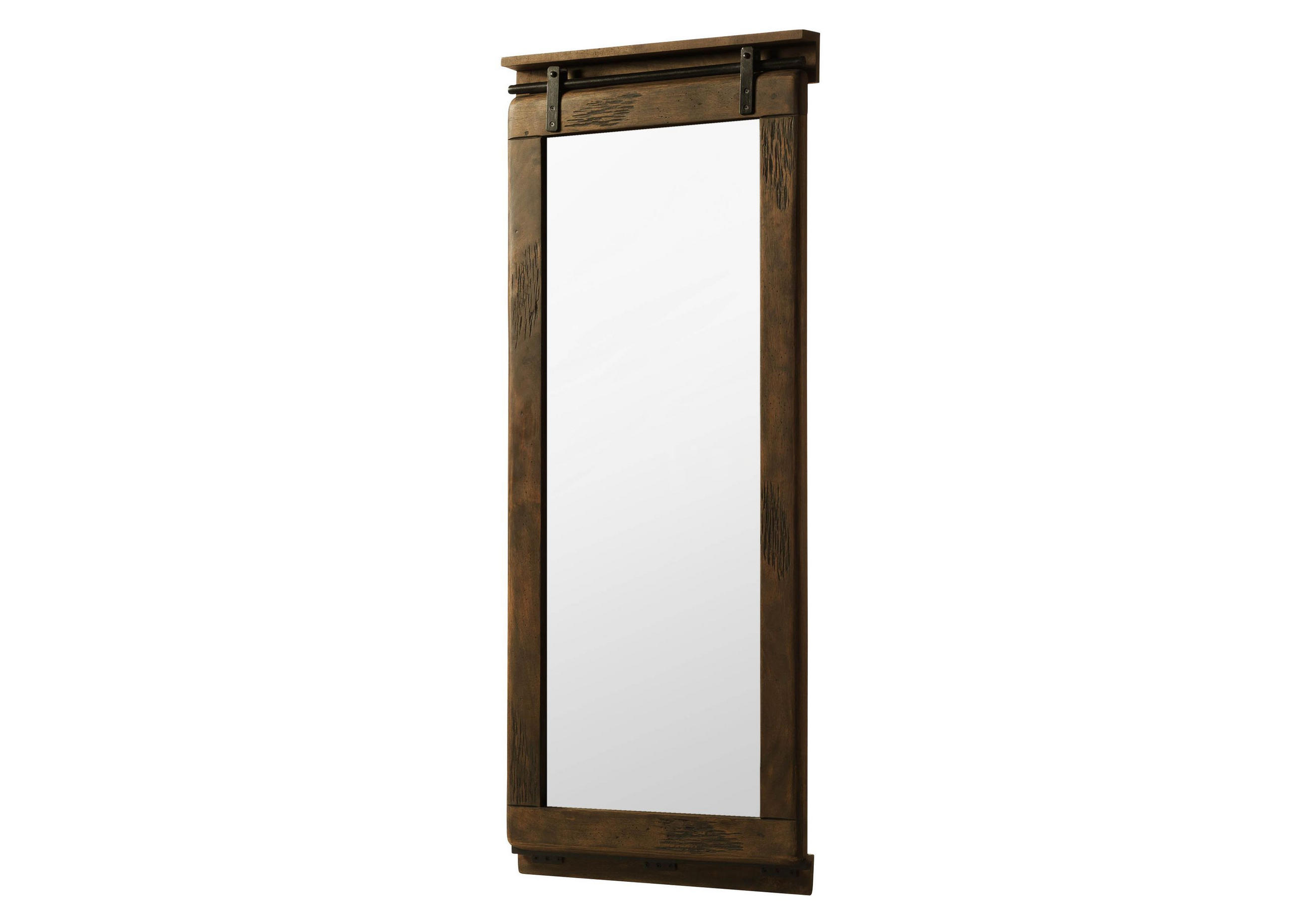 SPIEGEL Mango 59x6x145 braun lackiert RAILWAY #4010 - Braun, Holz (59/145/6cm) - Massivmoebel24