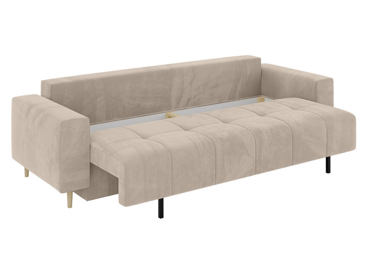 SCHLAFSOFA Santi - Hellbraun, Holz/Textil (244/88/96cm) - MIRJAN24