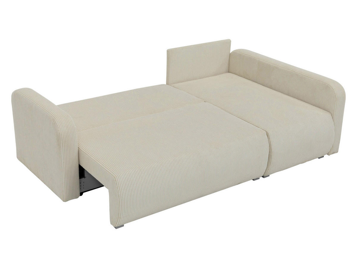 ECKSOFA Viena Cord, Seite: Links - Silberfarben/Naturfarben, Holz/Kunststoff (234/145cm) - MIRJAN24