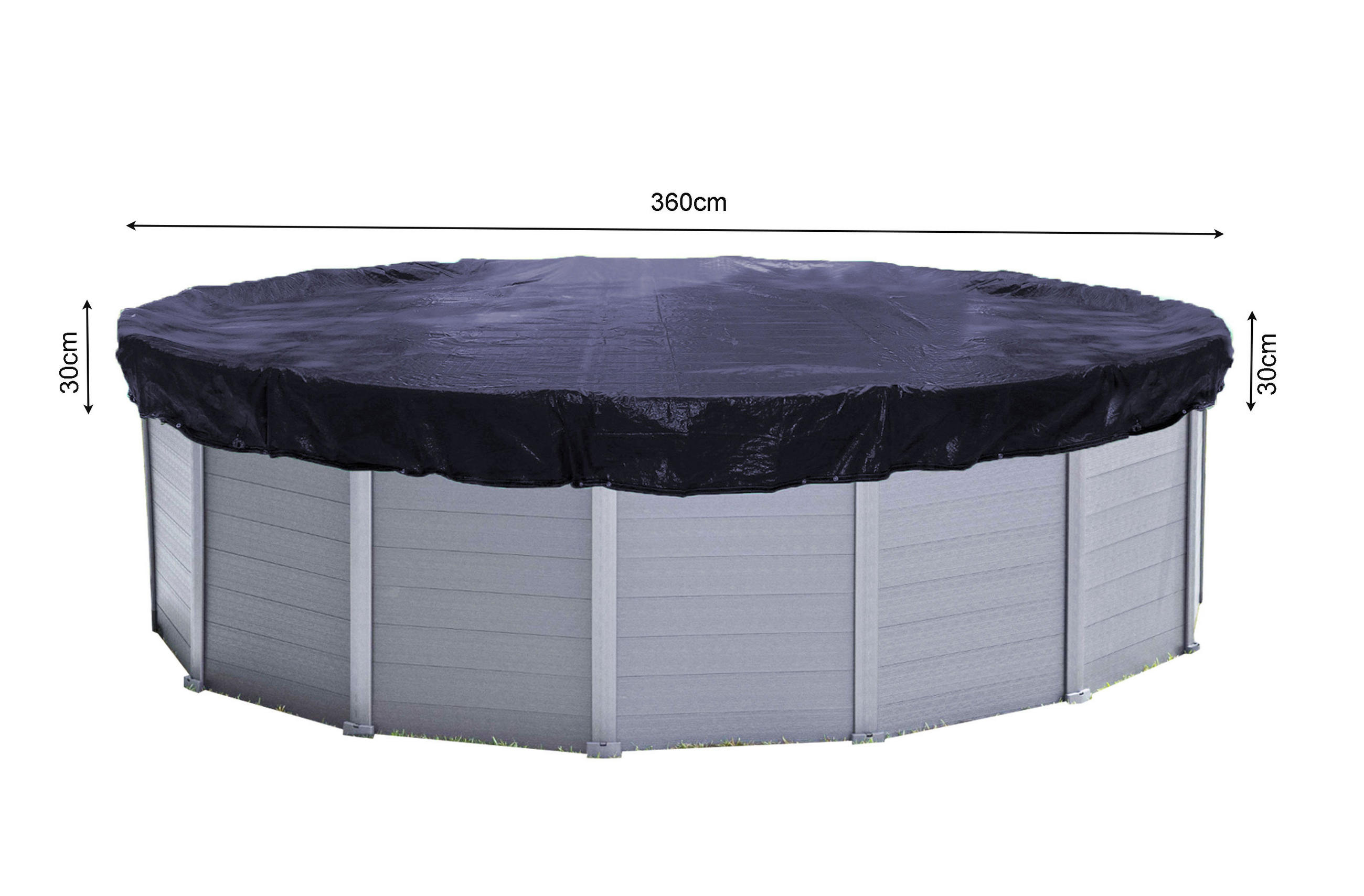 POOLABDECKUNG Rund Planenmaß Ø 420 cm für Pool 320-366 cm Solar Schwarz - Schwarz, Kunststoff (420/420cm) - QUICK STAR