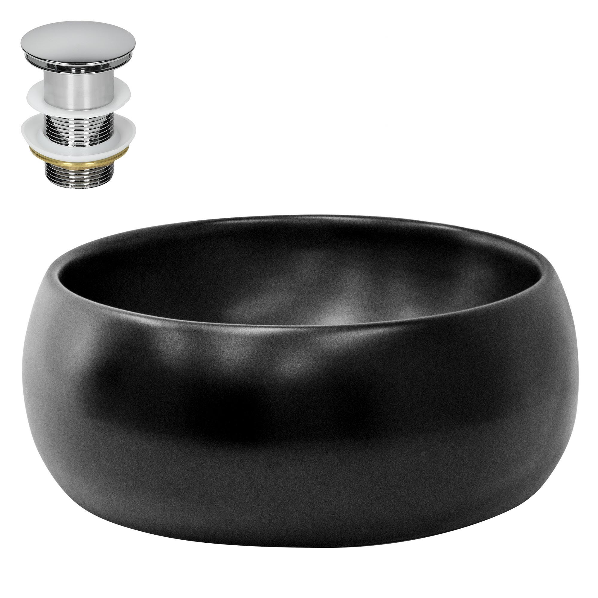WASCHBECKEN - Schwarz, Keramik (40/15.5/40cm) - ML-DESIGN