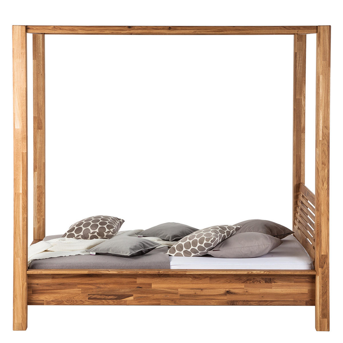 HIMMELBETT - Massivholz - Eichefarben, Holz (180/200cm) - home24