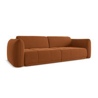 4-SITZER-SOFA Samt Stoff Orange - Terra cotta/Schwarz, Kunststoff/Textil (250/74/105cm) - Makamii