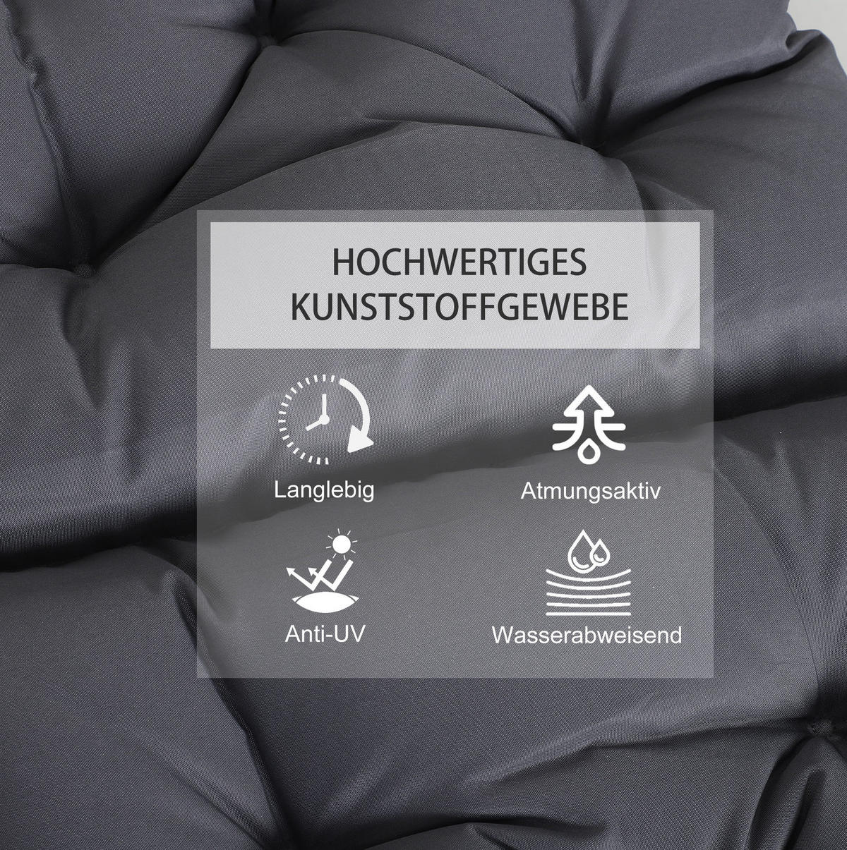 SESSELAUFLAGENSET 2er-Set aus Schaumstoff 50x98x8cm in Grau mit Bändern - Grau, Textil (50/8/98cm) - Modfu