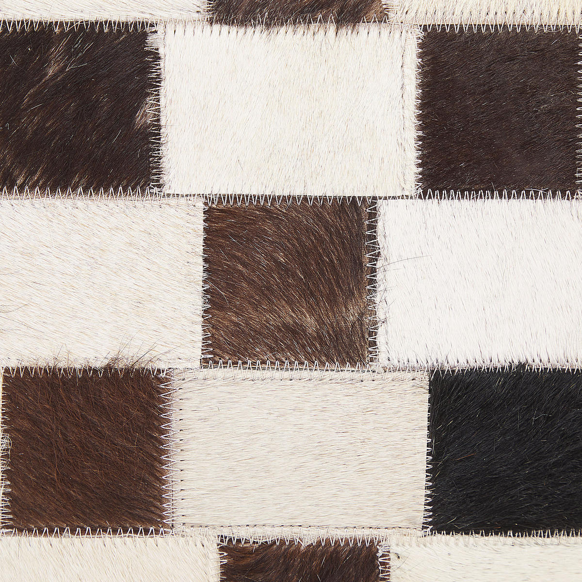 PATCHWORK-TEPPICH Kayabey 200/140 cm - Braun, Fell (140/200cm) - Beliani