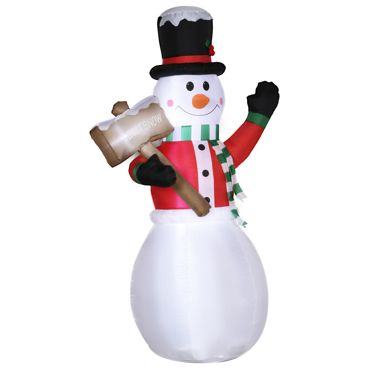 WEIHNACHTS-SCHNEEMANN Weiß 103.0/70.0/180.0cm - Weiß, Textil (70/180/103cm)