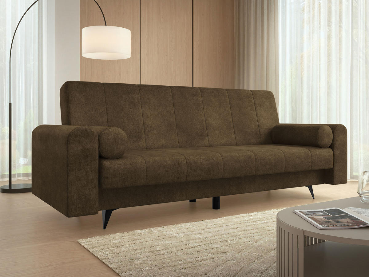 SCHLAFSOFA Zuri - Schwarz/Braun, Holz/Textil (240/93/91cm) - MIRJAN24