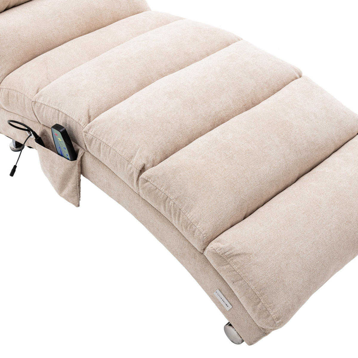 RELAXLIEGE Liegesessel,Relaxsessel,Leinenstoff,Beige - Beige, Textil (55/84/148cm) - LVHOM