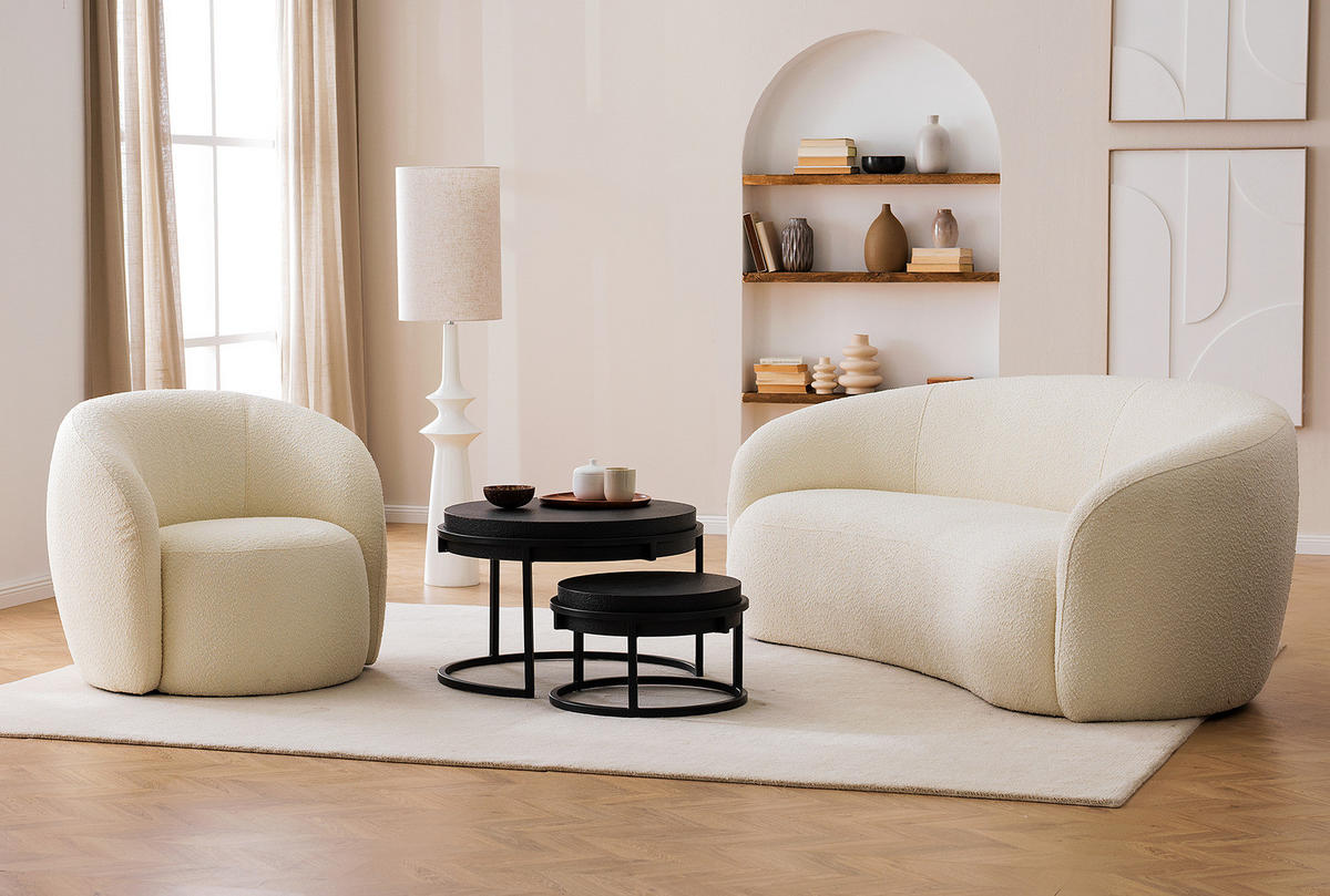 COUCHTISCH-SET - Antik Schwarz, 2-teilig - Schwarz, Holzwerkstoff (70/70/45cm) - home24