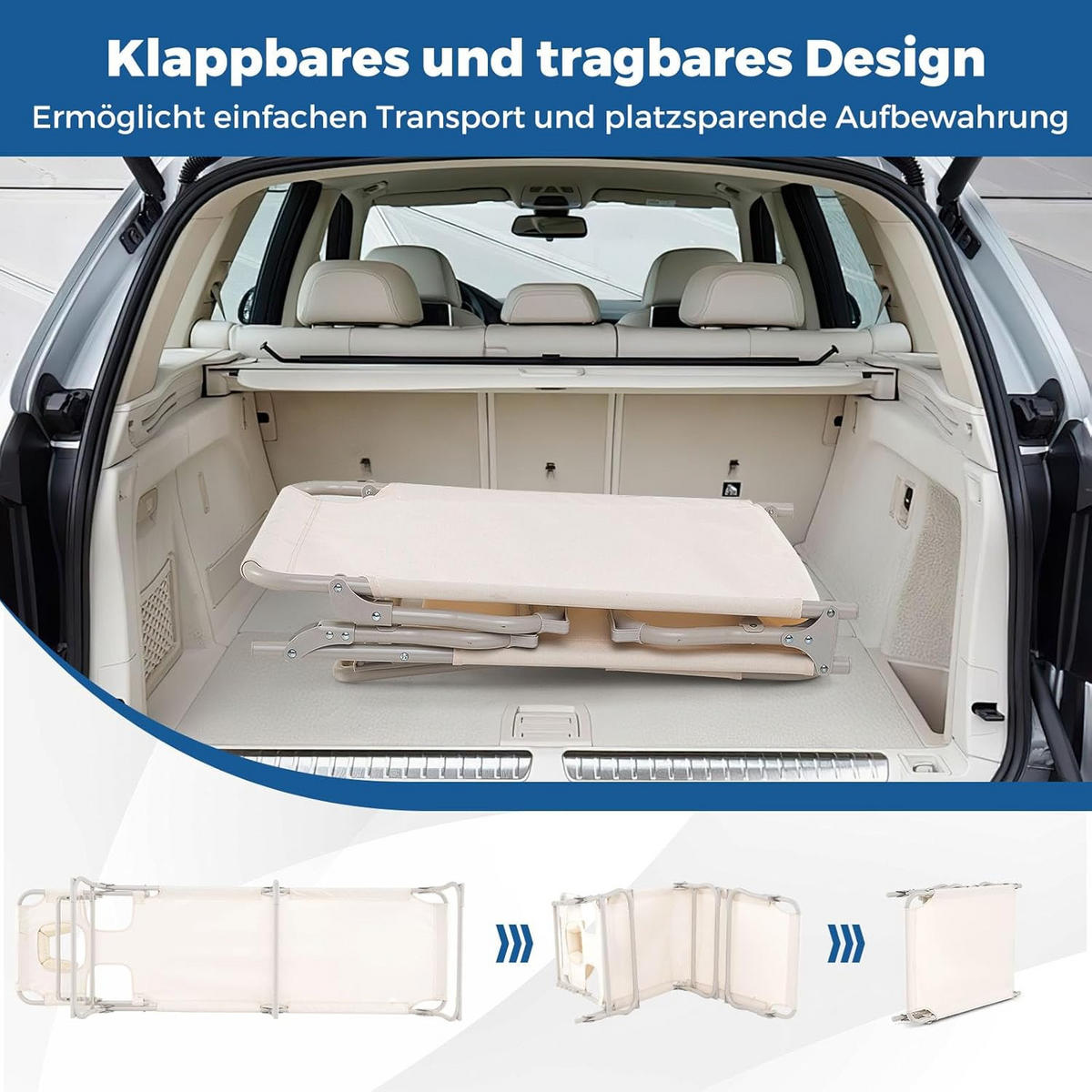 SOLSÄNG Beige - Beige, Metall (190/32/56cm) - COSTWAY
