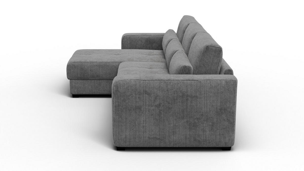 ECKSOFA OLI 4-Sitzer links, dunkelgrau - Dunkelgrau, Holz/Textil (295/172cm) - Courtois Laville