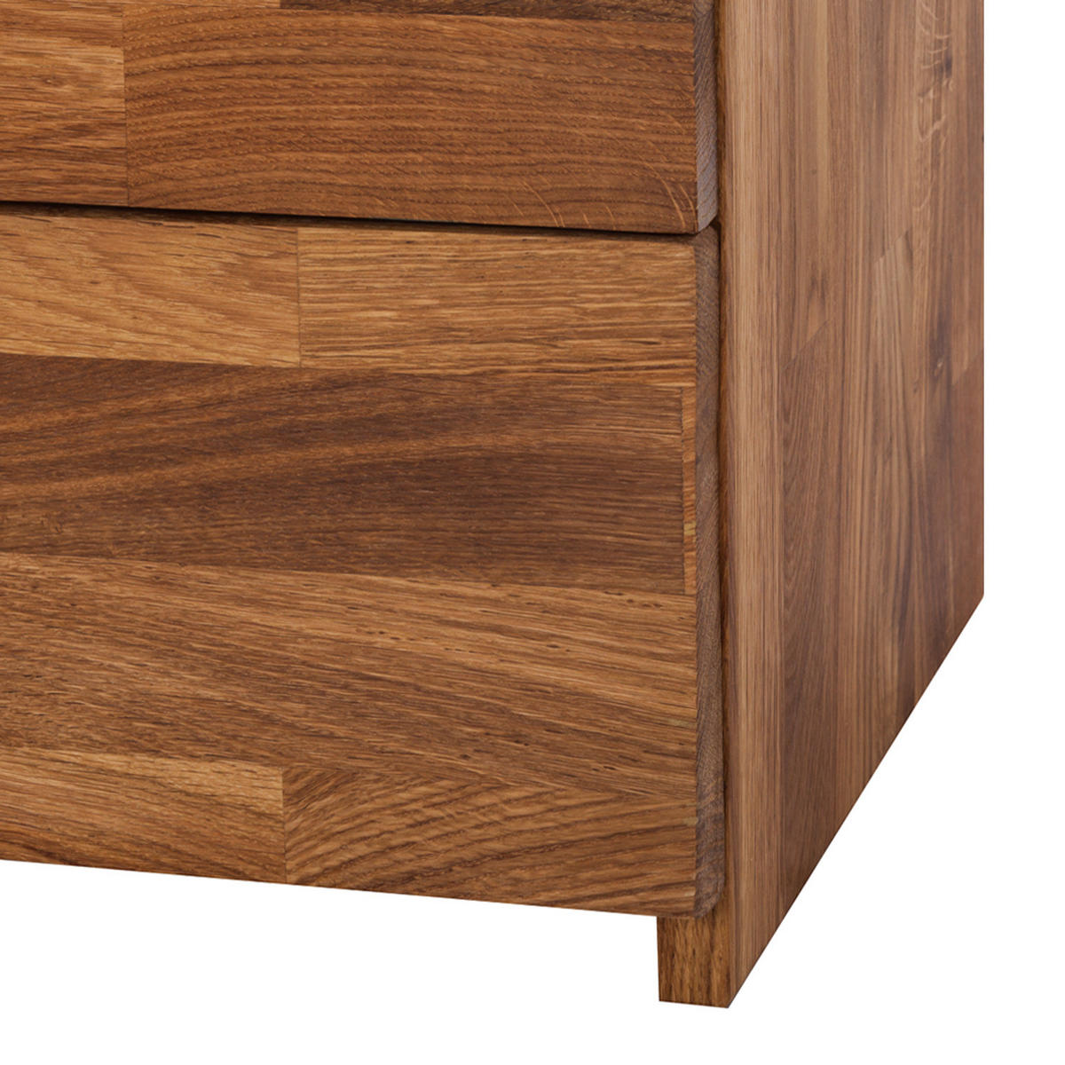 NACHTKOMMODE - Massivholz - Eichefarben, Holz (40/37/33cm) - home24