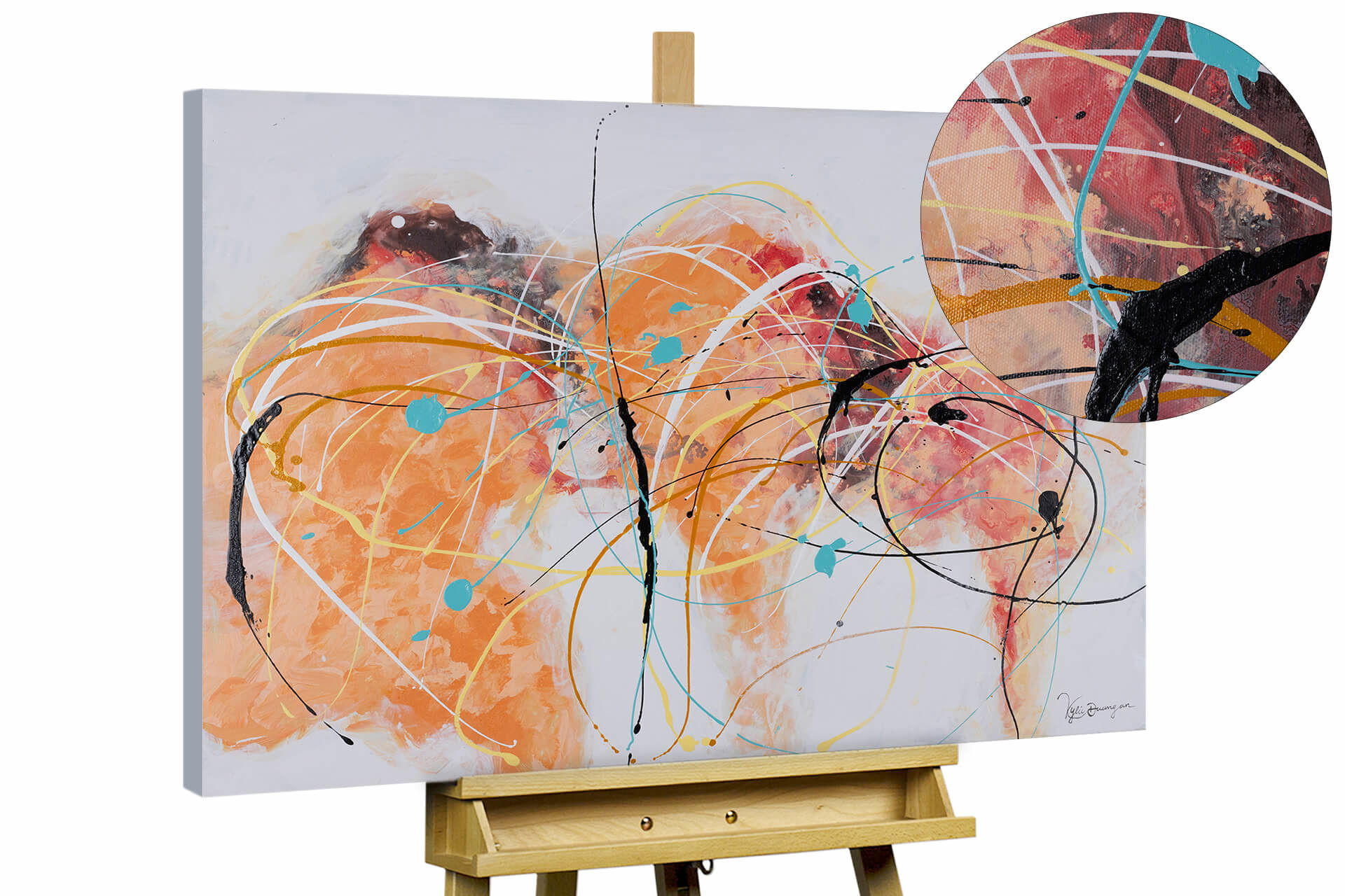 ACRYLBILD HANDGEMALT 100/75 cm - Weiß, Holz/Textil (2/75cm) - KUNSTLOFT