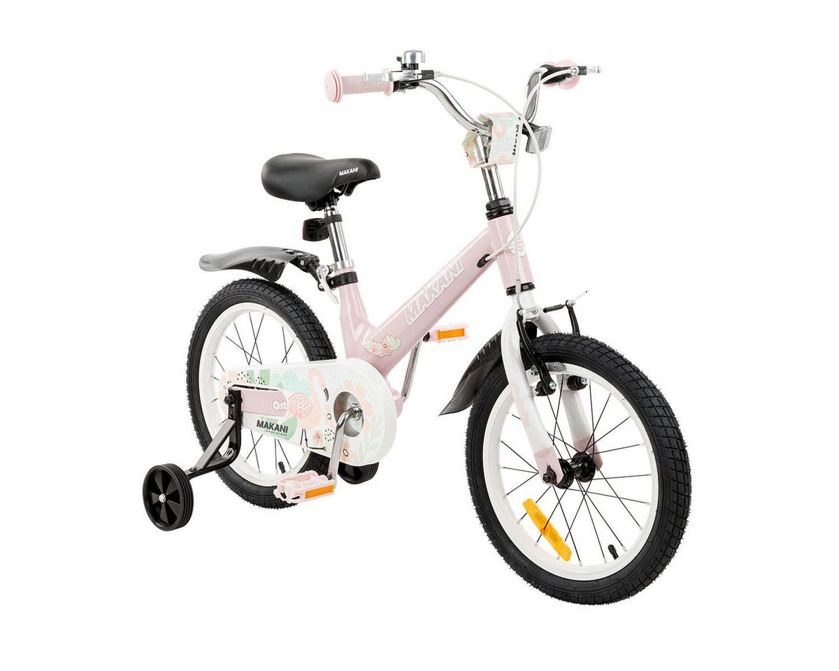 KINDERFAHRRAD 16 Zoll Ostria rosa Sitz und Lenker verstellbar, Stützräder - Rosa, Metall (77cm) - Makani