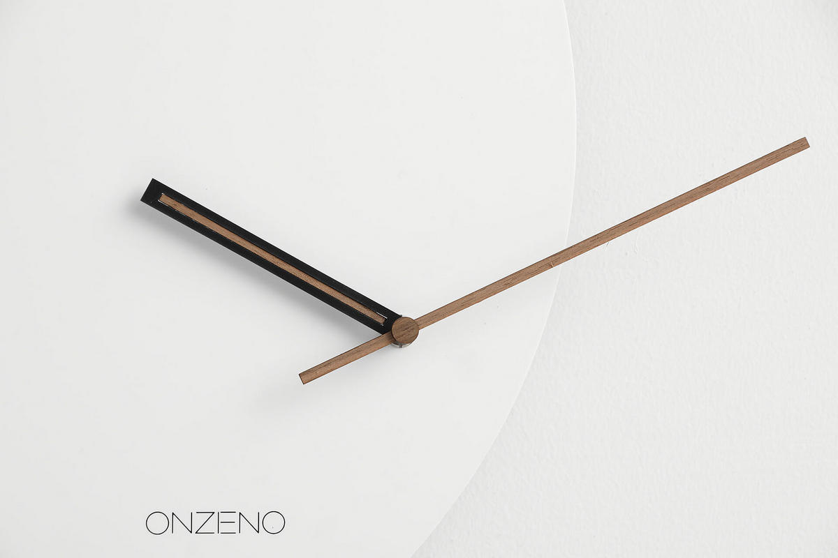 WANDUHR Design Weiß 60/53 cm - Weiß, Holzwerkstoff/Kunststoff (0.92/53/1cm) - ONZENO