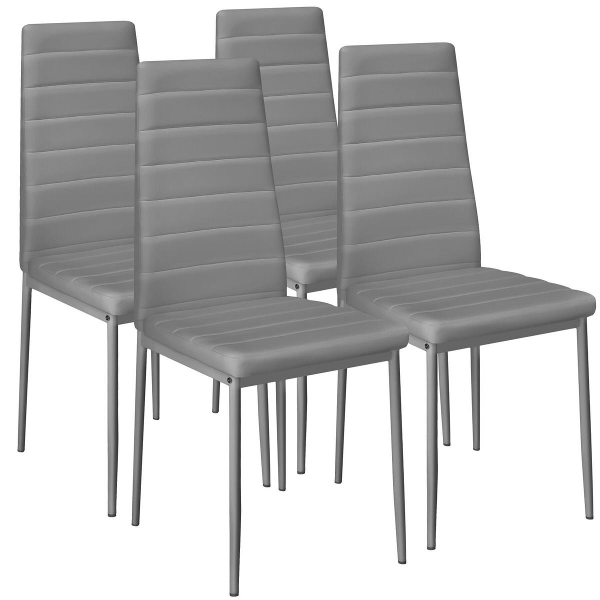 ESSZIMMERSTUHL 4er Set Thomas 41 x 45 x 98 5 cm grau - Grau, Textil (48/98.5/45cm) - tectake