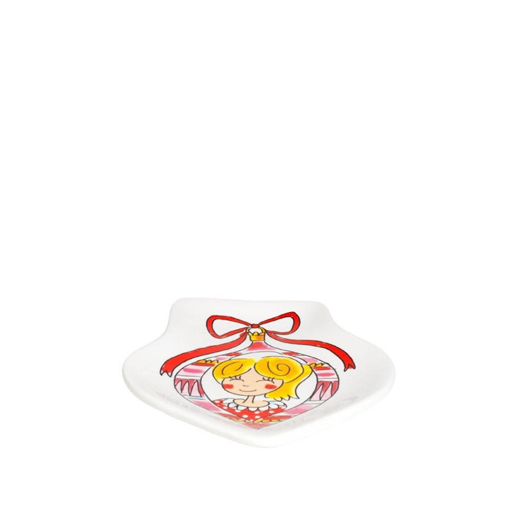 SCHALE Weihnachtsmädchen in Bunt - 15,5 x 12,5cm - Multicolor, Keramik (0.1/0.1/0.1cm) - Blond Amsterdam