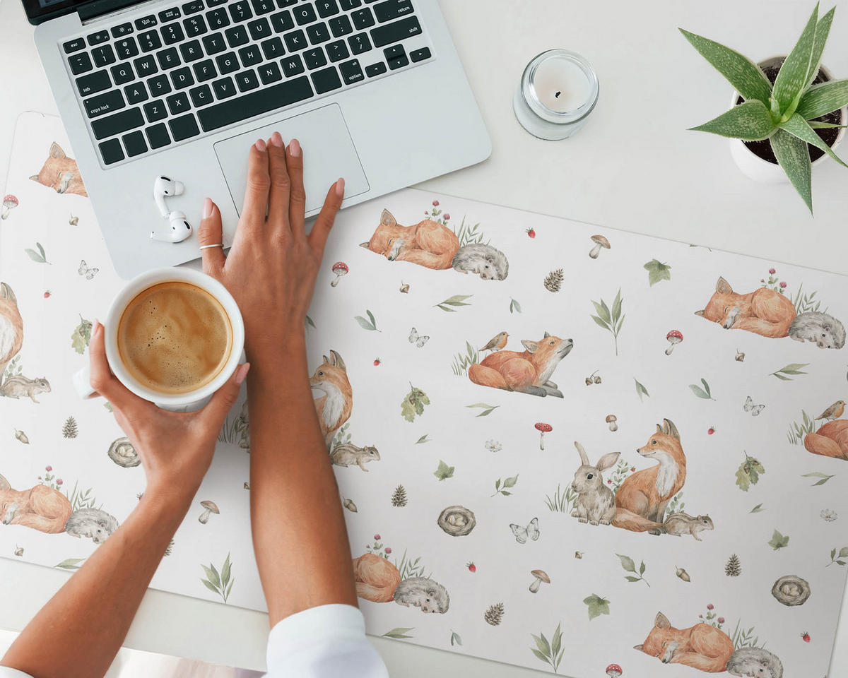 SCHREIBTISCHUNTERLAGE 100x50 cm Bunt - Beige/Orange, Kunststoff (100/50/1.6cm) - Wallfluent