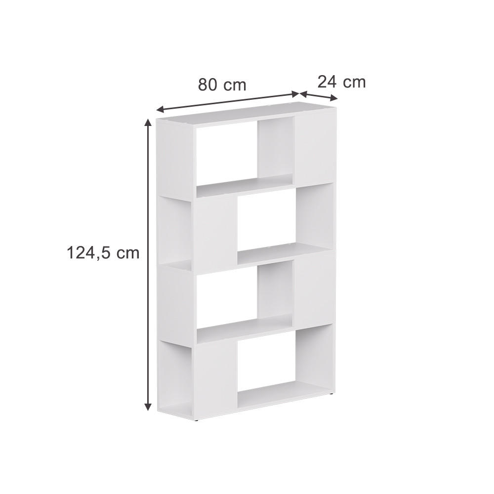 RAUMTEILER Eneos Weiß 80 x 124.5 cm - Weiß, Holzwerkstoff (80/124.5/24cm) - Vicco