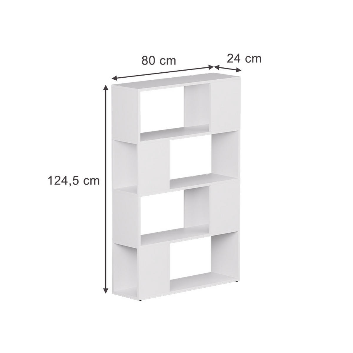 RAUMTEILER Eneos Weiß 80 x 124.5 cm - Weiß, Holzwerkstoff (80/124.5/24cm) - Vicco