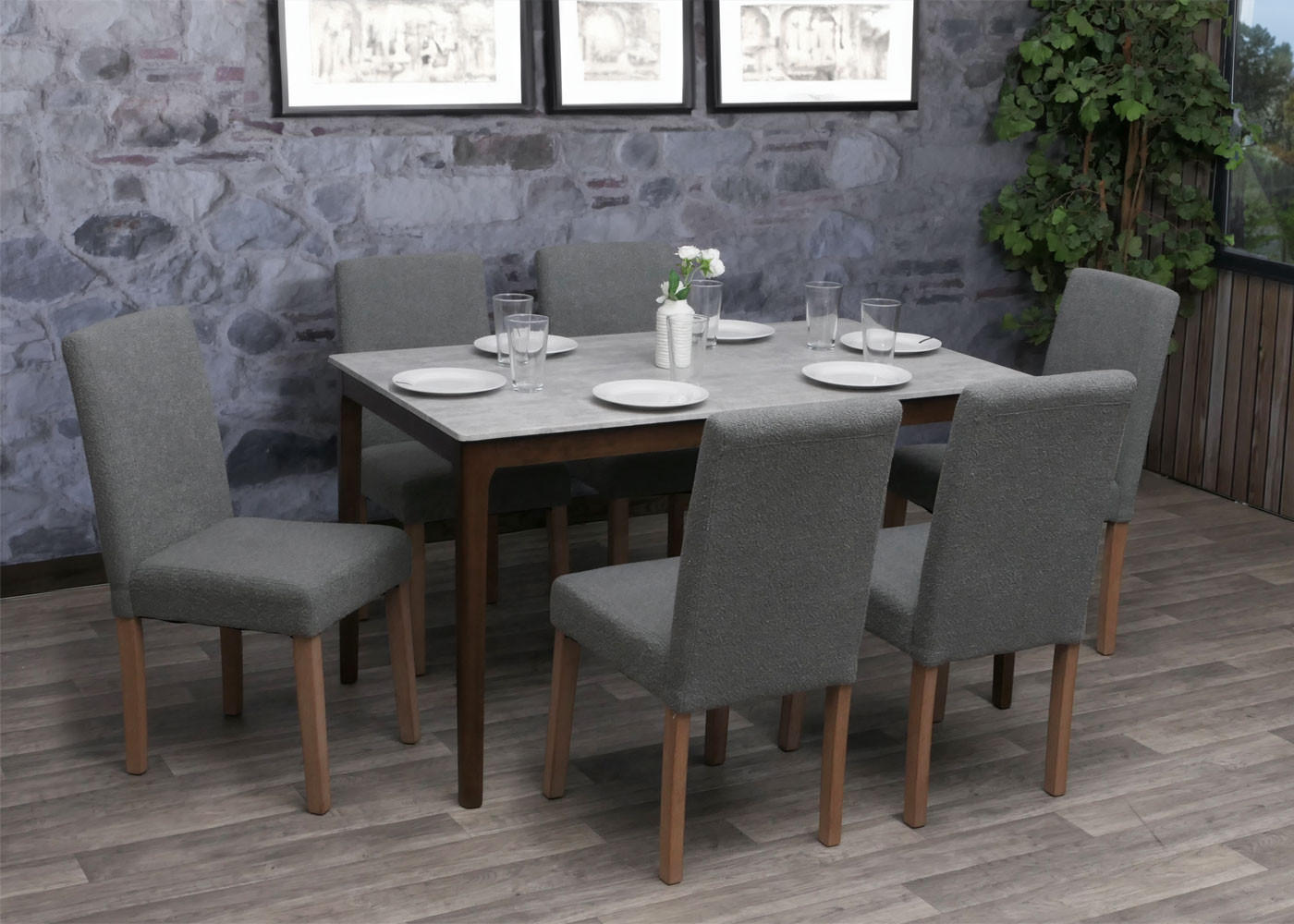 ESSZIMMERSTUHL Grau 6er-Set - Grau, Textil (42/90/50cm) - MCW