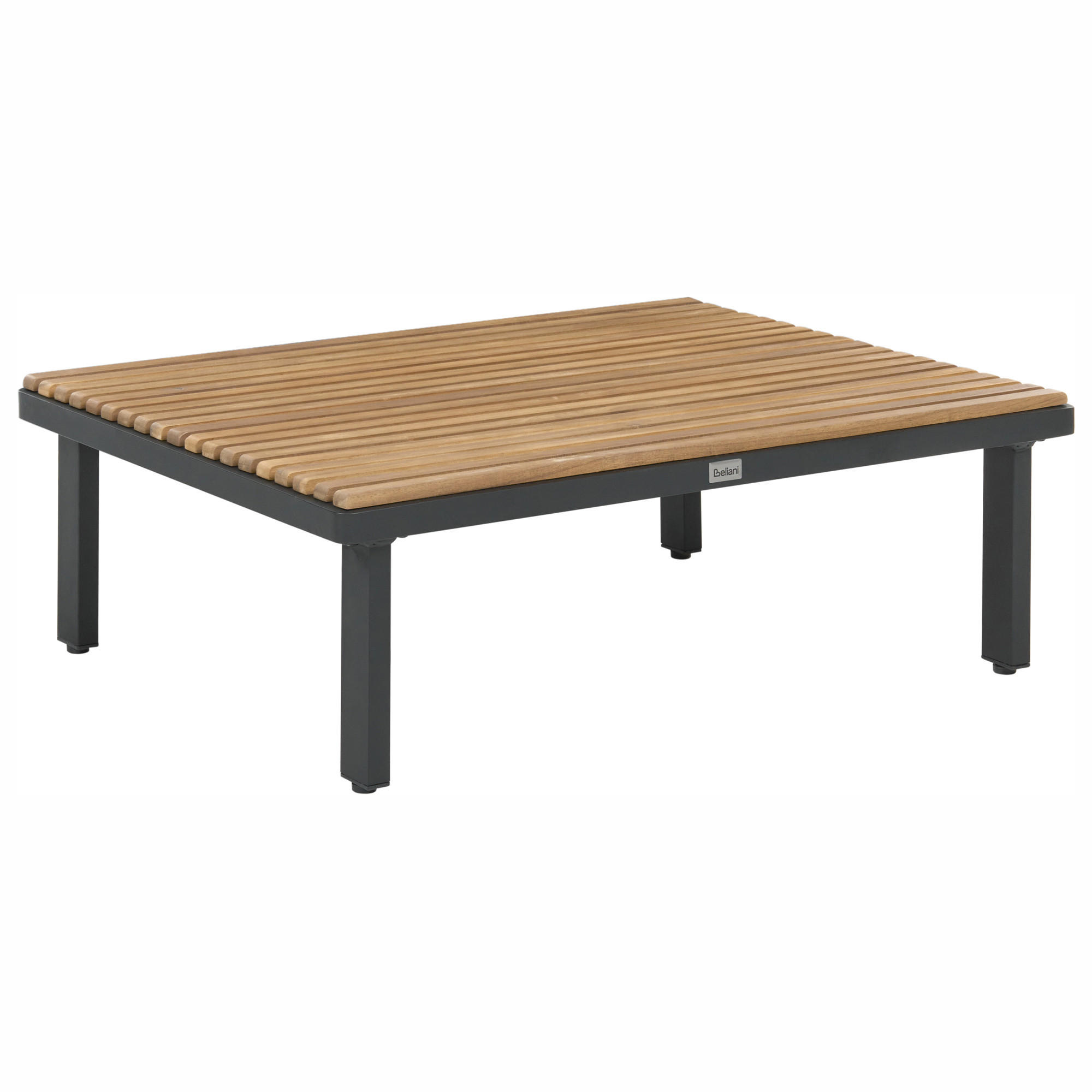 Beliani Outdoor-Couchtisch Dunkelgrau, Grau, Braun 70x30x90 cm