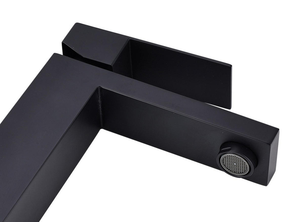 WASCHTISCHARMATUR - 15.3 cm x 4.9 cm - metall - schwarz Canilas - Schwarz, Metall (15.3/17.8/4.9cm) - Vente-Unique