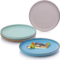 SPEISETELLER BOMBAY MEERESBODEN - 4 teilig aus Steingut - Blau/Braun, Stein (27cm) - Sänger