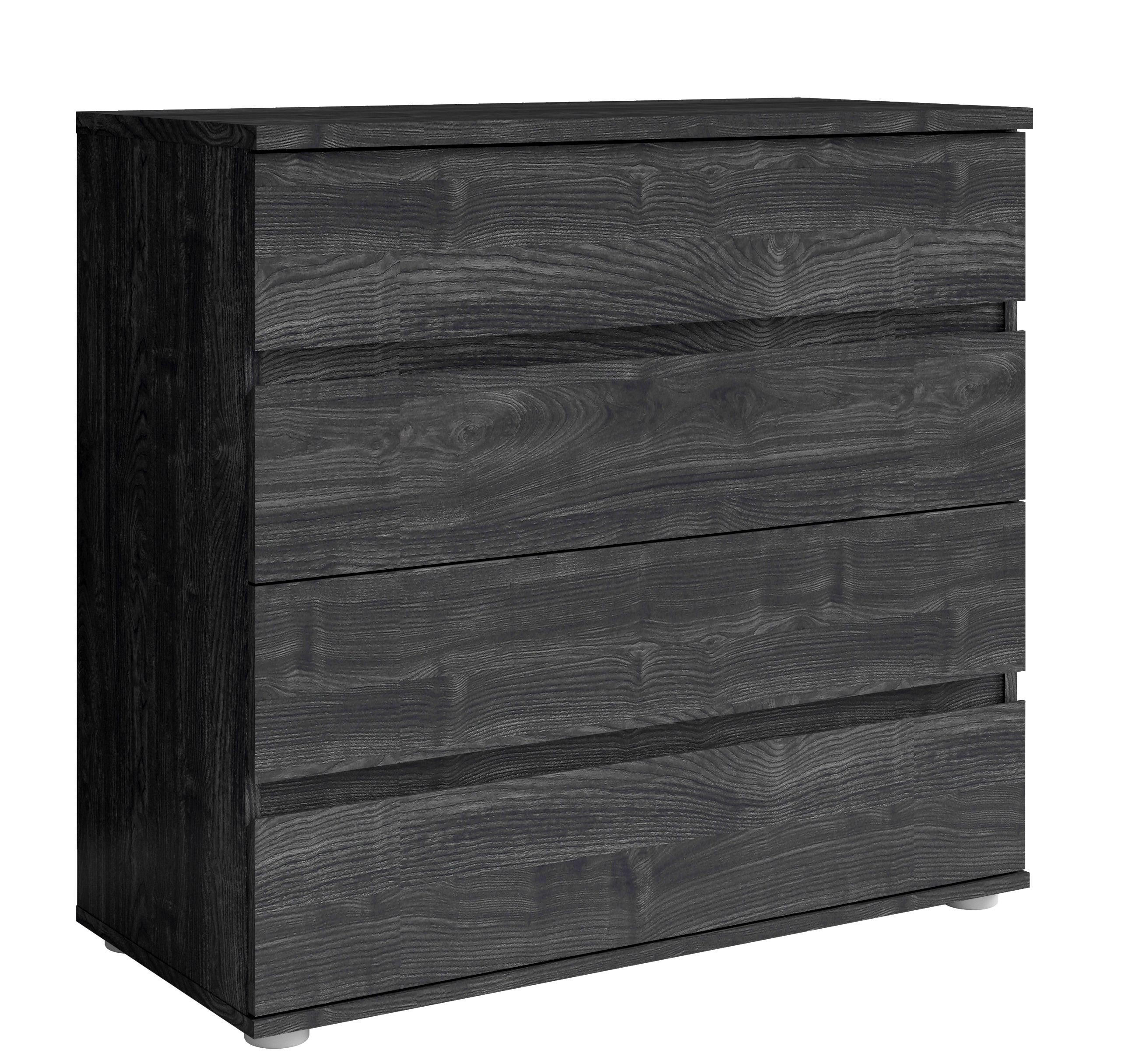 KOMMODE Portland Esche Schwarz 91/84/42 - Schwarz, Holzwerkstoff (91/84/42cm) - RAUMHIRSCH FURNITURE