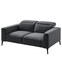 2-SITZER SOFA - Schwarz/Grau, Textil/Metall (170/73/107cm) - home24