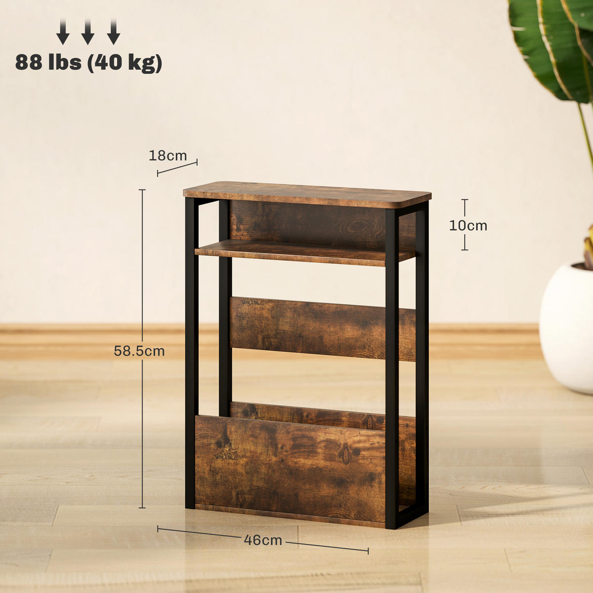 BEISTELLTISCH Braun 1 Stück - Braun, Metall (46/18/58.5cm) - GiPP