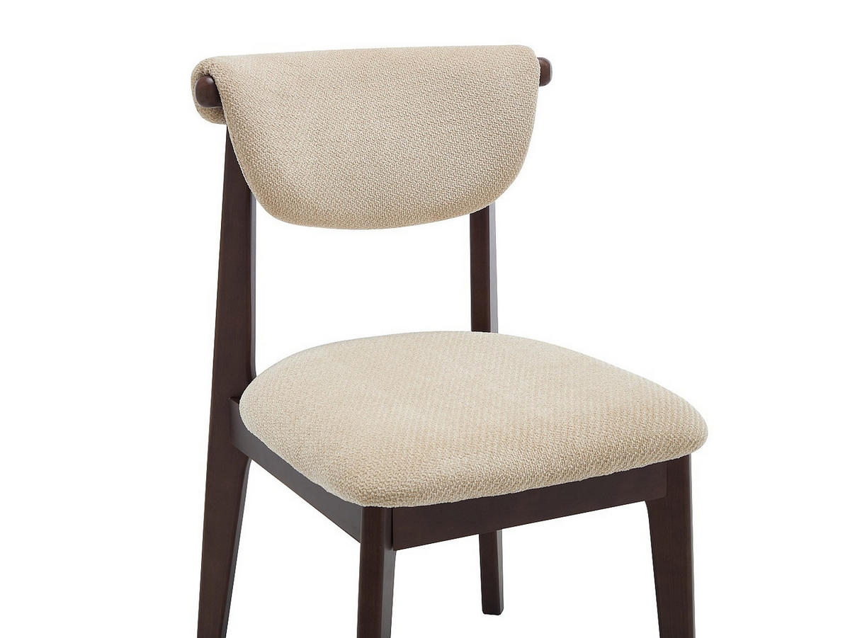 2ER-SET Stühle aus strukturiertem Stoff und Kautschukholz - Beige - GABIEL - Beige, Textil (51/83.5/59cm) - Vente-Unique