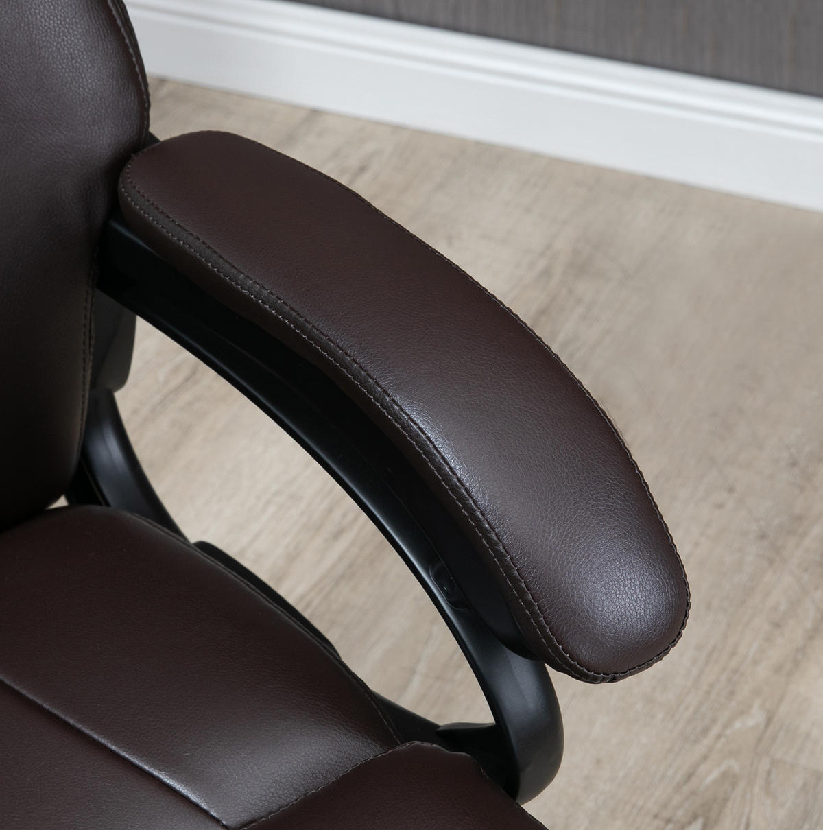 DREHSTUHL 83/72/114-122 cm braun mit Schaumstoffpolsterung höhenverstellbar - Braun, Kunststoff (83/122/72cm) - OKWISH