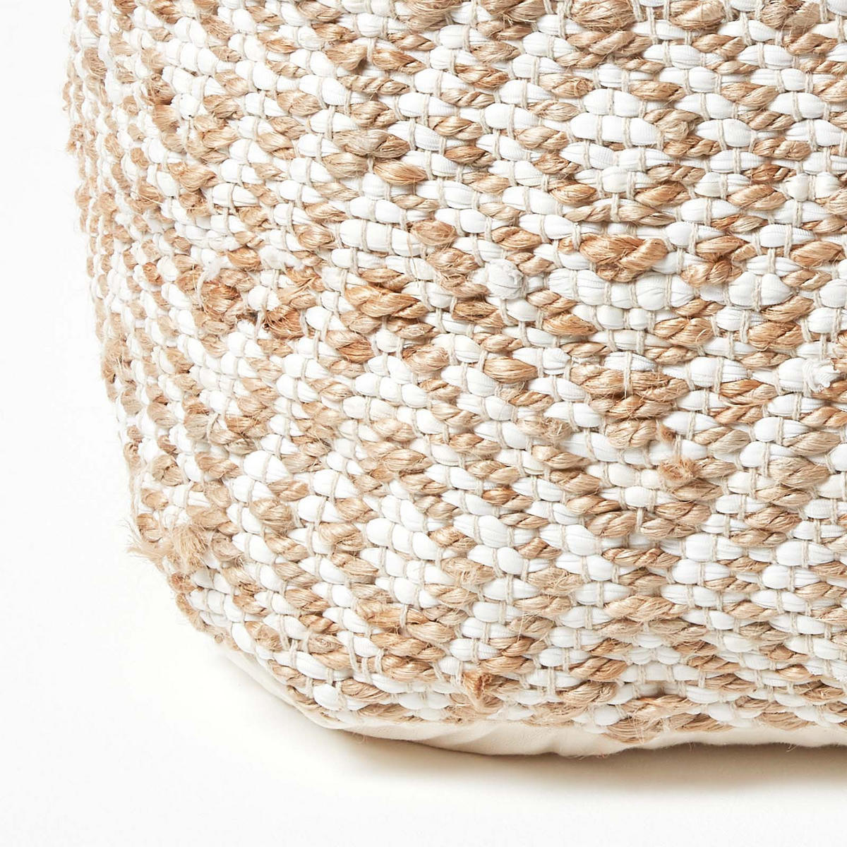 SITZPOUF Sierra mit Ethno-Muster, 60/60/30 cm - Beige, Textil (60/30/60cm) - Homescapes