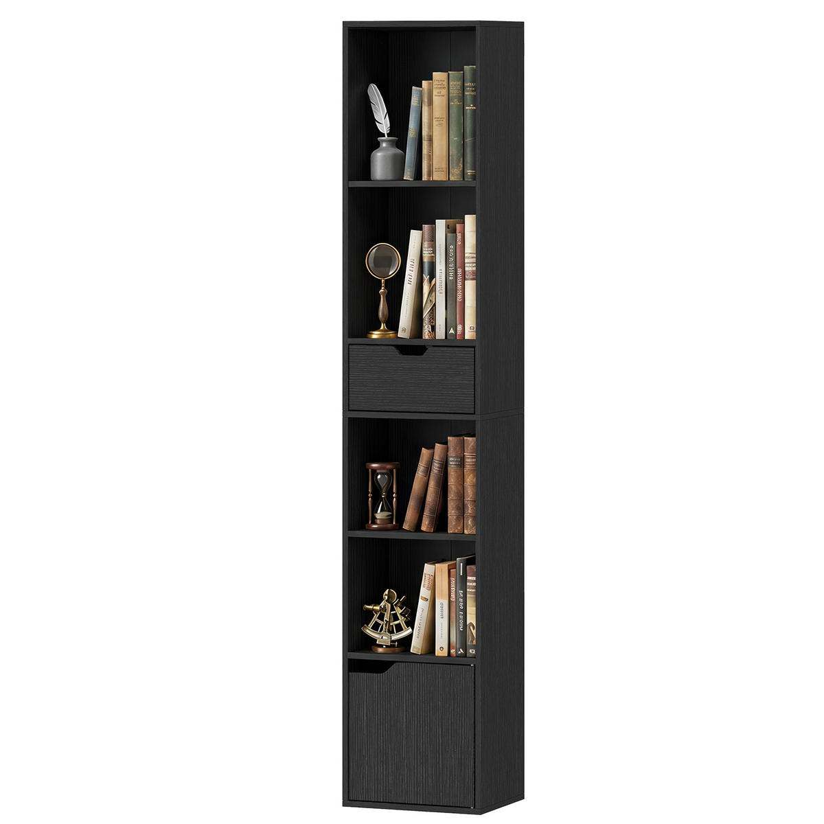 BÜCHERREGAL Schwarz 30/24/158 cm - Schwarz, Holzwerkstoff (24/158/30cm) - PANGIVO