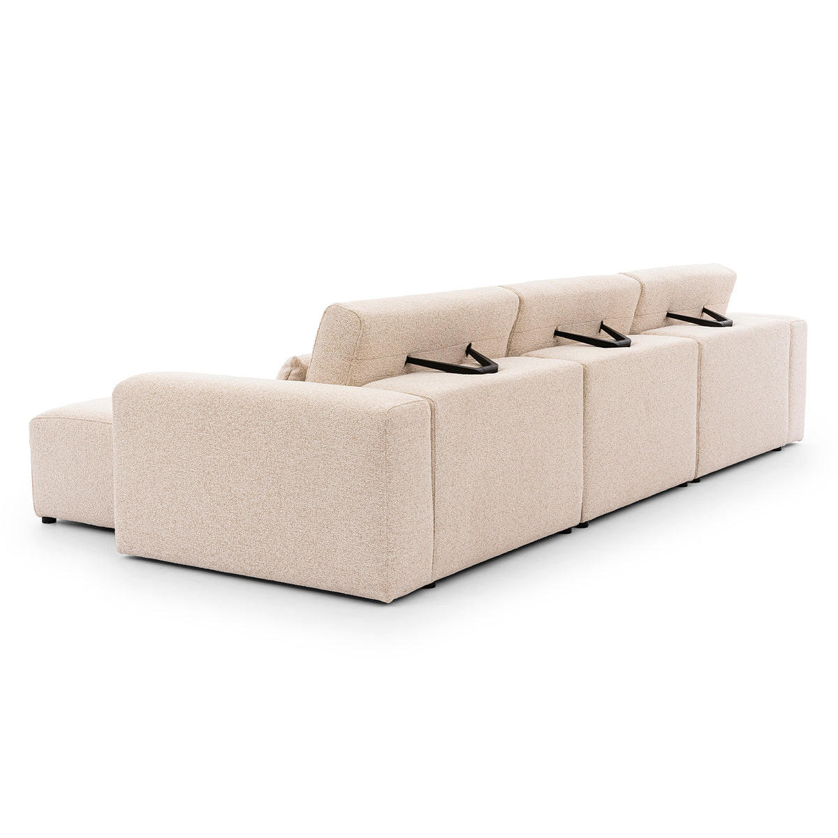 ECKSOFA Velano 3 Sitzplätze Beige - Beige, Holz (314/167cm) - Petits-meubles