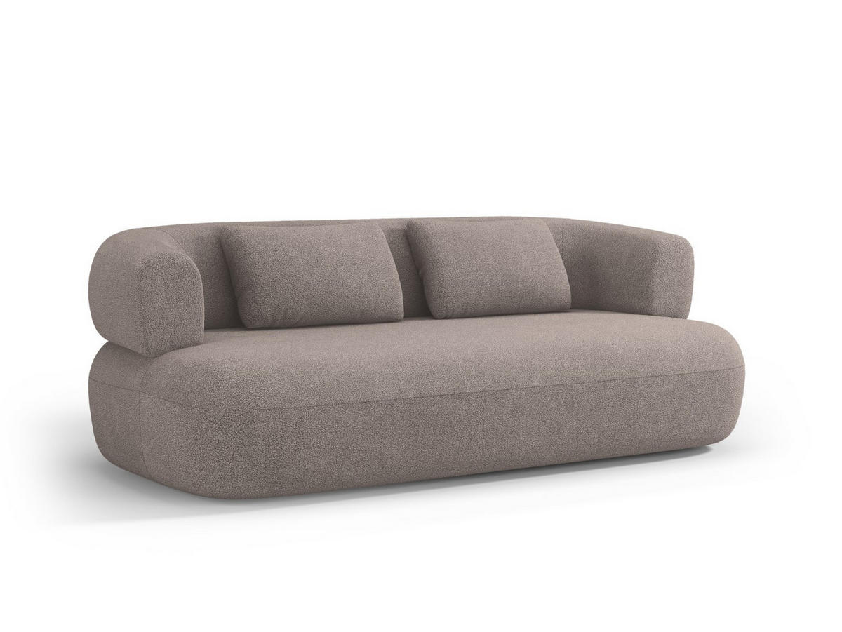 SOFA Jenny aus Boucle hellbraun 3 Sitzplätze - Hellbraun, Textil (90/73/178cm) - Micadoni