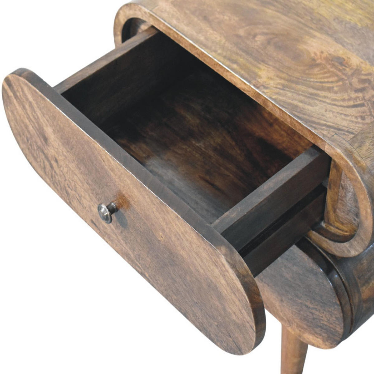 NACHTTISCH Schlank, 2 Schubladen in Braun - Dunkelbraun/Messingfarben, Holz/Metall (45/50/35cm) - Artisan Furniture